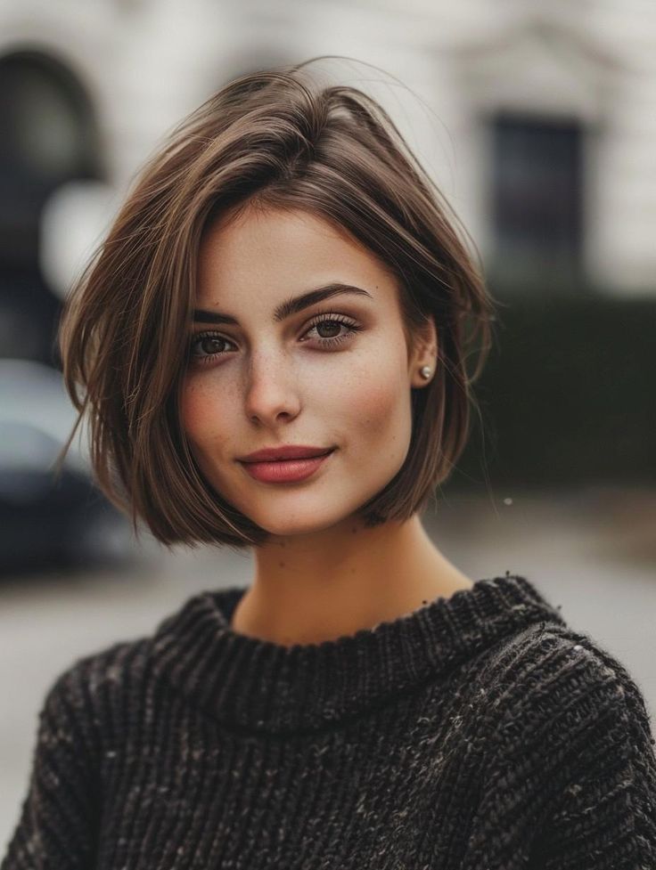 Discover Stylish Short Bob Hairstyles Back Of Bob Haircut, Very Short Bob Hairstyles, Bob Cuts, Oval Face Haircuts, Chin Length Hair, Short Bob Haircuts, Short Hair Color, Haircut And Color, Short Hair Haircuts