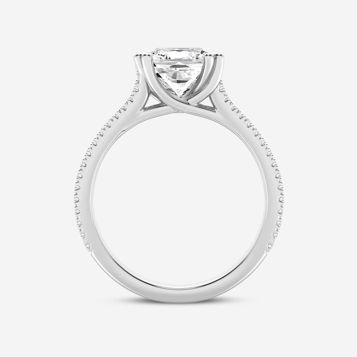 2 1/3 ctw Cushion Lab Grown Diamond Double Heart Shape Prong Split Shank Side Stone Engagement Ring 14K White Gold FG, VS2+ Cushion Diamond, Split Shank, Side Stone Engagement Ring, Double Heart, Engagement Rings Platinum, 1 Carat, Diamond Studs, Diamond Shapes, Lab Grown Diamonds