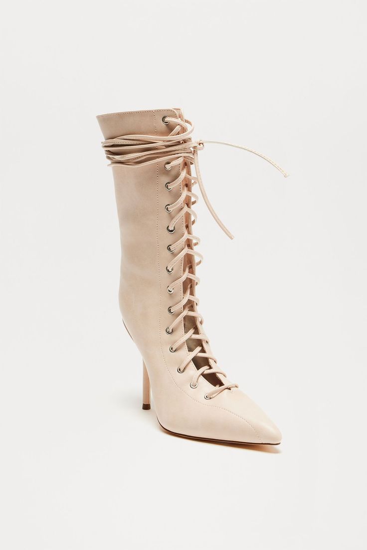 Available In Grey And Cream. Heeled Booties Lace Up Detail Pointed Toe Mid Heel Imported | Chloe Lace Up Booties in Cream size 8 by Fashion Nova Cream Fashion, Lace Up Booties, Mid Heel, Fashion Nova, Chloe, Size 7, Size 10, Lace Up, Size 6