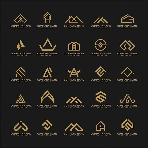 the logos for company name and business names are shown in gold foil on black paper