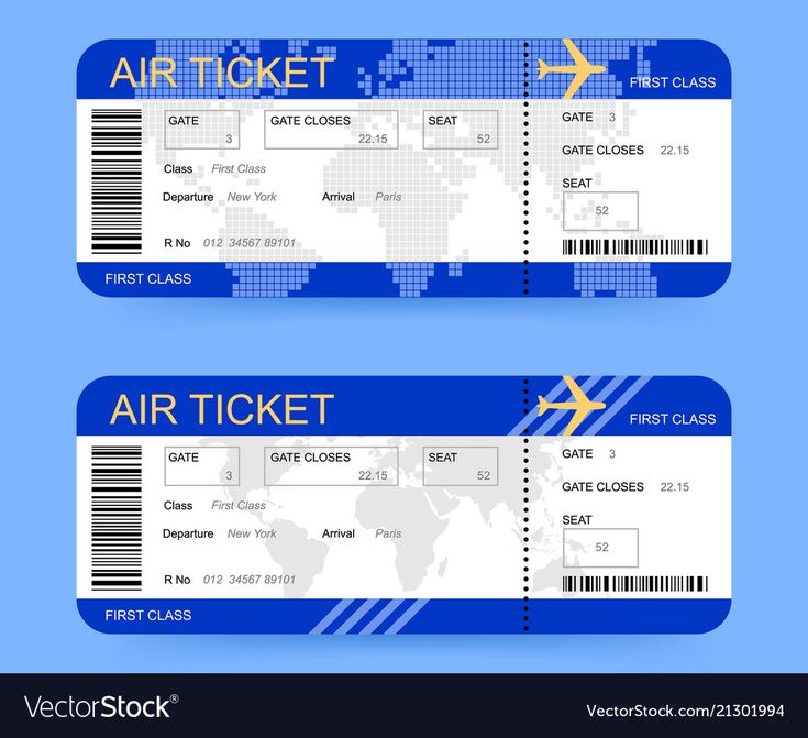 two airline tickets with the world map in the back and an air ticket on top