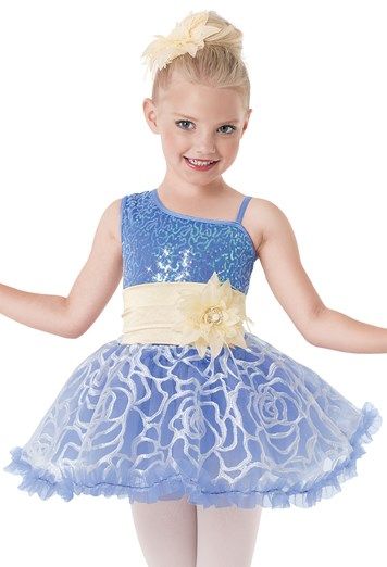 Weissman™ | One-Shoulder Embroidered Organza Dress Pop Star Costumes, Embroidered Organza Dress, Weissman Costumes, Dance Recital Costumes, Mermaid Swimsuit, Competition Costumes, White Tights, Embroidered Organza, Dance Recital