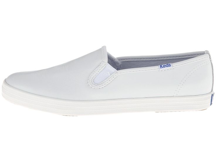 Keds Champion-Leather Slip-On Women's Flat Shoes White Leather Flat Shoes White, Women's Flat Shoes, Keds Champion, Bags Online Shopping, Shoes White, Water Shoes, Vans Classic Slip On Sneaker, Leather Slip Ons, Flat Shoes