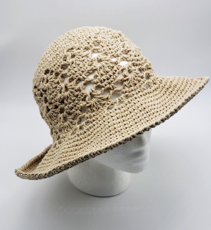 Lovely Vintage Style Sun Hat  Fashionable and functional soft-brimmed crochet sun hat is the perfect accessory for summer, spring or anytime you're outdoors in the sun and is available in several colors.  Wear it at the beach, on a hike, while gardening, at a picnic, at the park, at the pool, at a barbecue, on vacation, to a wedding or party, on a bad hair day or anytime to protect your face and eyes from the sun.  It also makes a terrific gift. Handmade with 100% cotton yarn.  It is lightweight, washable and convenient to travel with. Machine wash gentle cycle or hand wash in cold water.  Roll in a clean towel to remove excess moisture then lay flat to dry.   MADE TO ORDER - This sun hat is Made to Order.    COLOR:   My lead (processing) time varies according to my yarn inventory.   If I Casual Lightweight Crochet Fedora Hat, Cotton Sun Hat, Casual Crochet Lace Hat For The Beach, Vacation Crochet Hat With Curved Brim, Bohemian Crochet Hat With Curved Brim For Warm Weather, Lightweight Crochet Hat For Warm Weather, Casual Crochet Hat With Upf 50+ And Adjustable Fit, Casual Adjustable Crochet Hat With Upf 50+, Beach Hat With Adjustable Crochet Lace