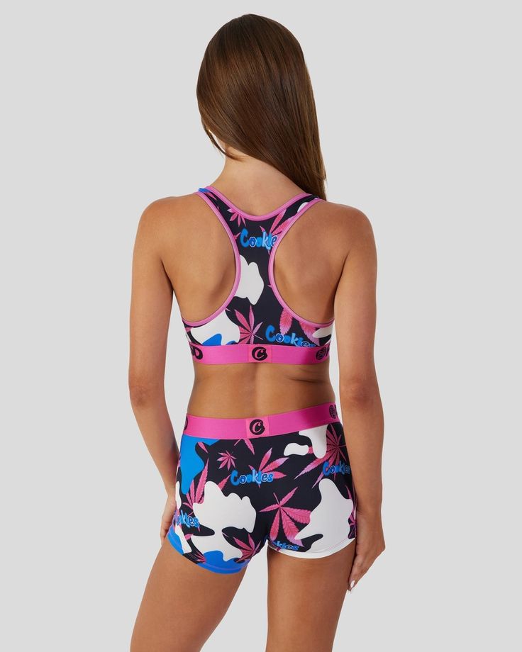 The Women’s Sports Bra features a classic racerback silhouette with unique designs to match any style. The breathable, ultralight material provides maximum comfort throughout the day and makes wearing a sports bra actually comfortable. | PSD Women's Cookies - Camo Pop Sports Bra, Size Large Sporty Sports Bra With Built-in Padding For Summer, Casual T-back Sports Bra For Sports, Summer Racerback Sports Bra With Built-in Padding, Summer Sports Bra With Built-in Padding And Racerback, Summer Sports Activewear T-back, Summer Racerback Sports Bra, Trendy Racerback Sports Bra For Summer, Summer Racerback Sports Bra For Training, Racerback Sports Bra For Summer Training