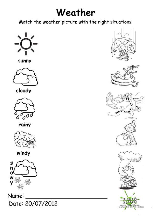 the weather worksheet for kids to learn how to write and draw it with pictures