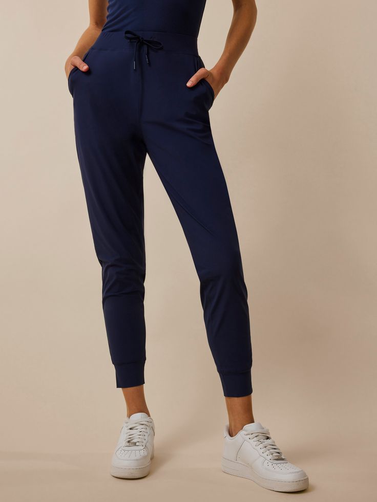 MIDNIGHT SKY Navy Dress Jogger, Midnight Sky, Joggers Womens, Slow Down, Casual Pants, Phoenix, Mid Rise, Cuff, Italy