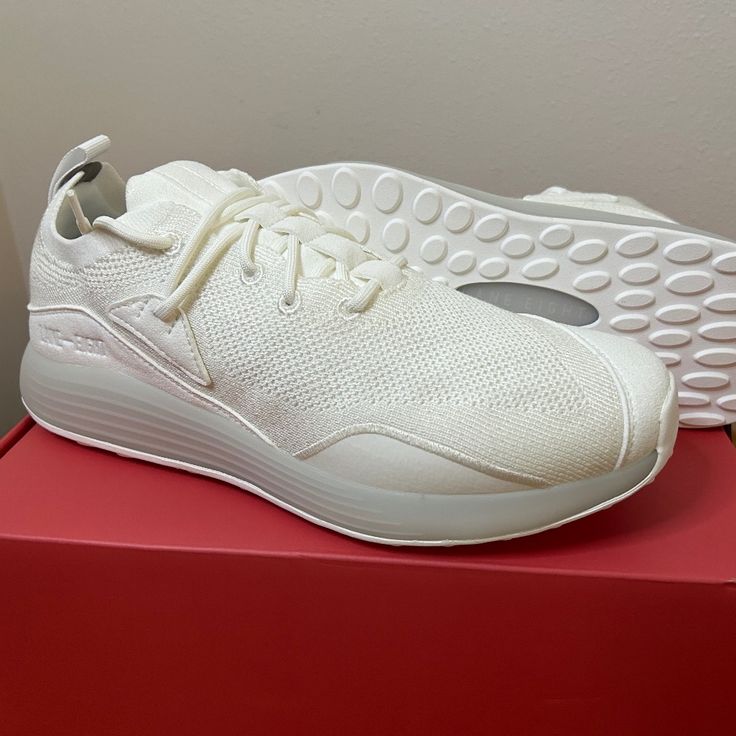 Nib Lane Eight Hiit Trainers In White Modern White Textile Running Shoes, White Slip-on Running Shoes With Textured Sole, White Running Shoes With Textured Sole For Spring, White Flat Sneakers With Perforations, White Perforated Flat Sneakers, White Textile Flat Sneakers, White Textile Running Shoes With Round Toe, White Textile Running Shoes, Toms Sneakers