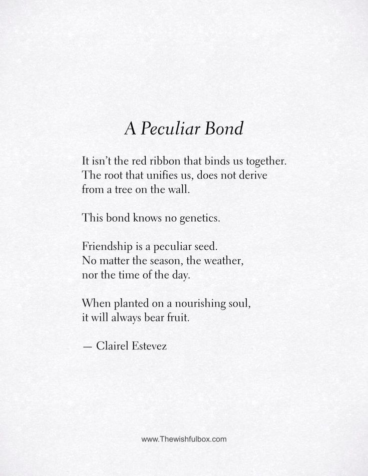 a poem written in black and white with the words, a pectular bond