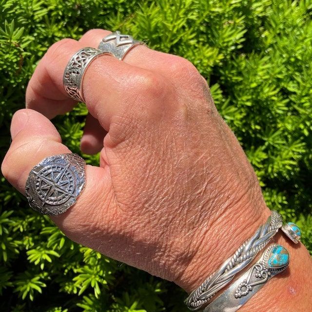 Boho Jewelry Sterling Silver Bracelet Set, Instant Bracelet Stack Collection, Stacking Bracelets, Silver Boho Jewelry Boho Layering Jewelry - Etsy Adjustable Etched Bangle Bracelets, Spiritual Round Jewelry With Unique Variations, Adjustable Round Etched Bracelets, Stackable Turquoise Jewelry For Festivals, Artisan Adjustable Bangle Bracelets, Adjustable Etched Round Bracelets, Adjustable Etched Bracelets, Artisan Bangle Jewelry For Festivals, Bohemian Stackable Jewelry For Festivals