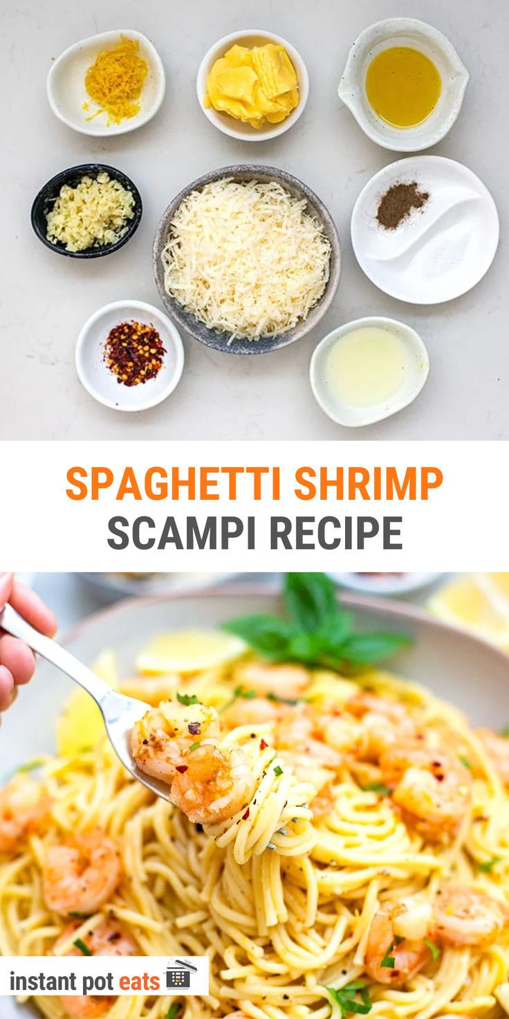 Spaghetti Shrimp Scampi Recipe Spaghetti Shrimp, Garlic Butter Shrimp Scampi, Spaghetti With Shrimp, Scampi Sauce, Instant Pot Spaghetti, Shrimp Spaghetti, Raw Shrimp, Potted Shrimp, Cooking Spaghetti