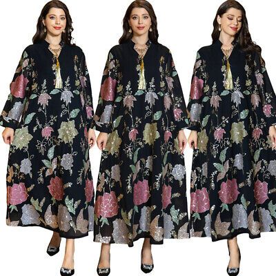 Top Rated Dubai Abaya Women Muslim Sequin Embroidery Dress Islamic Party Long Gown Robes, Womens Dresses Black Embroidered Long Sleeve Gown, Black Long Sleeve Embroidered Gown, Embroidered Long Dress For Eid, Floor-length Floral Embroidered Dress For Eid, Long Floral Print Dresses For Eid, Festive Long Sleeve Maxi Dress With Floral Embroidery, Eid Embroidered Long Sleeve Gown, Long Sleeve Embroidered Gown For Spring, Festive Floral Embroidered Maxi Dress For Party