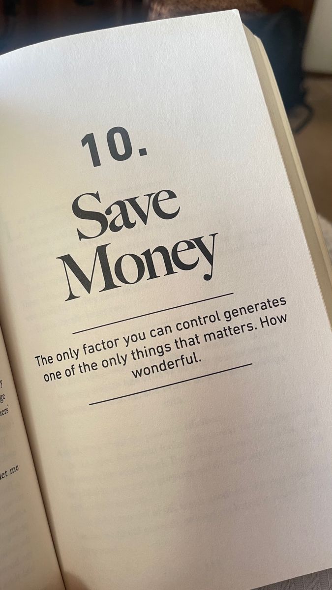 an open book with the title 10 save money written on it's front page