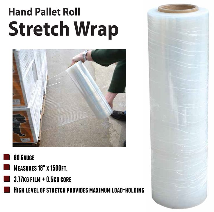 a roll of stretch wrap is shown with instructions