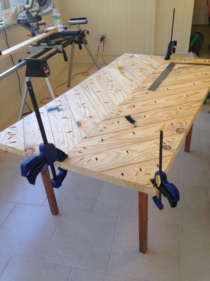 a workbench with tools on top of it