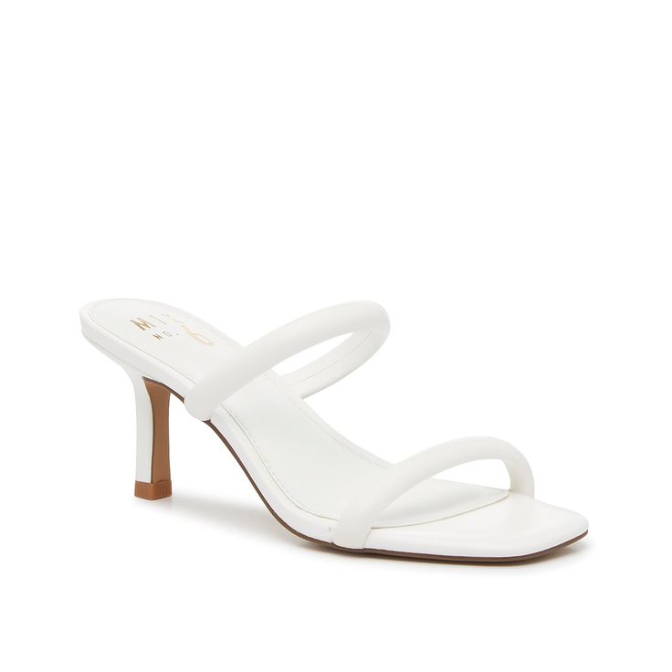 Mix No. 6-Cornelle Sandal A redefine version of a classic style, the Cornelle sandals are an easy add to any formal look. This timeless pair from Mix No. 6 features a simple silhouette that is complemented by trendy details. Complete with a double strap design, a sophisticated square toe, and a slender heel. Classic White Sandals With 4-inch Heel, Classic White Sandals With Sculpted Heel, Classic 4-inch Heels For Summer, Classic White Heels With Single Toe Strap, Classic White High Heel Sandals, Elegant Synthetic Sandals With Single Toe Strap, Sleek Sandals With 4-inch Heel For Spring, Classic Synthetic Sandals, Sleek Formal Sandals For Spring