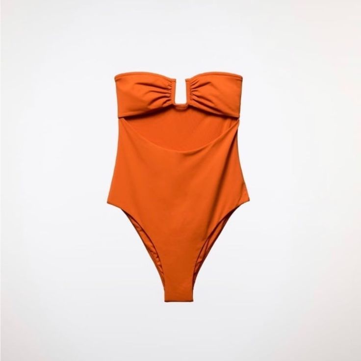 Zara Cut Out One Piece Swimsuit In Shade Burnt Orange. Stunning! New With Tags. Size Small. Ref 0167/012 Chic Orange Swimwear For Swimming, Chic Orange Swimwear, Chic Orange Swimwear For Party, Chic Zara Swimwear For Vacation, Chic Zara Swimwear, Chic Orange Party Swimwear, Zara One-piece Swimwear For Pool, Zara Summer Party Bodysuit, Elegant Zara Beach Bodysuit