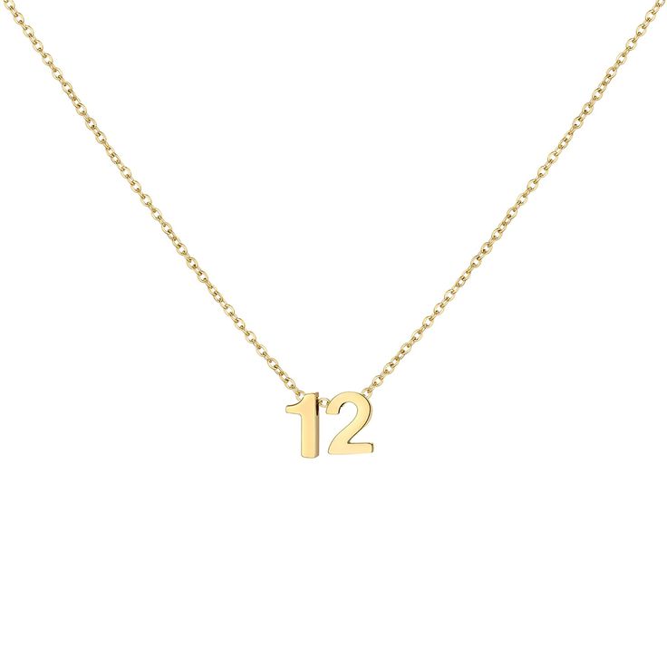 PRICES MAY VARY. Cute Number Necklace - Number 12 necklace is designed for you and your lovely daughter. Each number is unique to different people. It can represent the month of birth, age, anniversary, lucky number... Even just because you like it. The best gift for your daughter, granddaughter... Stainless Steel Necklace - Made of 18k gold plated stainless steel, skin touch is not allergic, nickel free, lead free, and hypoallergenic. The high quality chain and dainty number pendant are very si Yellow Gold Clavicle Chain Necklace For Birthday, Yellow Gold Charm Necklace For Birthday And Valentine's Day, 111 Angel Number, Angel Number Necklace, Good Birthday Presents, Number Necklace, Stainless Steel Chain Necklace, Gold Number, Birthday Jewelry Gift