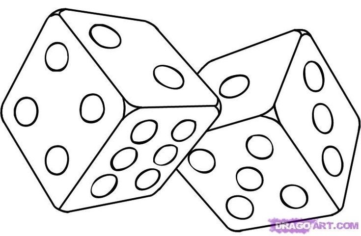 two dices with holes on each side