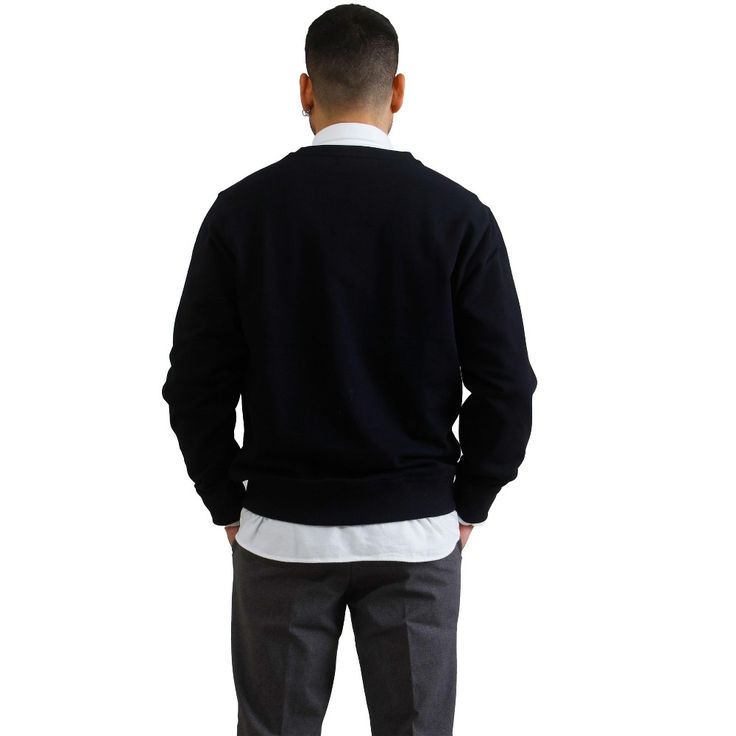 Step out in style with the awesome collection of Members Only sweatshirts. This sweatshirt is made of premium rich cotton fabric and provides utmost comfort during normal and low temperatures. This sweatshirt is made with superior-quality fabric. Pair it with Jeans, casual trousers, chinos, and sneakers for a perfect casual or retro party look. Black Cotton Sweater With Ribbed Collar, Crew Neck Cotton Cardigan For Streetwear, Cotton Crew Neck Cardigan For Streetwear, Black Relaxed Fit Crew Neck Cardigan, Black Crew Neck Cardigan With Relaxed Fit, Cotton Cardigan With Ribbed Cuffs For Streetwear, Black Relaxed Fit Cardigan, Classic Navy Sweatshirt With Ribbed Cuffs, Navy Relaxed Fit Crew Sweater