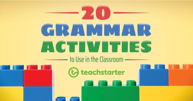 a poster with legos on it that says, 20 grammar activities to use in the classroom