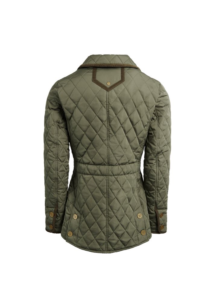 Breeze through spring in the Bella. This quilted jacket is one you’ll live in all season thanks to its flattering fitted silhouette and smart styling. Button up and saddle up for a Sunday at the stables, or pull on with L’Alliance wellies for a weekend walk that ends at the pub. Embroidered heritage logo: emblazoned with our heraldic logo Branded antique brass buttons and shield rivet: unmistakably Fairfax & Favor Baby cord trims: every inch the country look Chevron back panel: a nod to our trad Heraldic Logo, Fairfax And Favor, Heritage Logo, The Stables, Brass Buttons, The Pub, Fitted Silhouette, Quilted Jacket, Stables