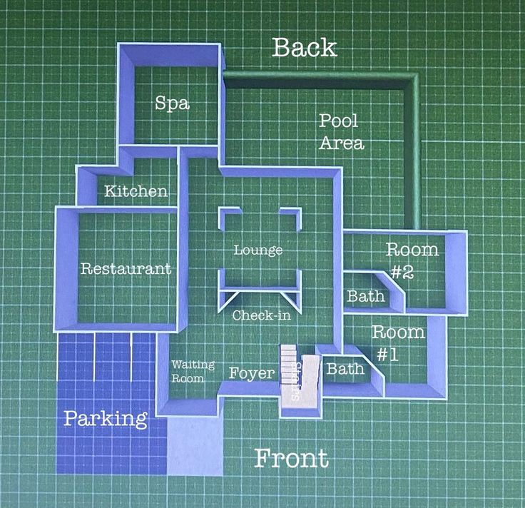 a blueprinted floor plan with several rooms