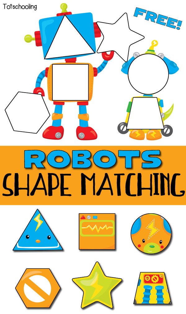 FREE printable Robot themed puzzle for toddlers to match & learn shapes. Cute toddler math activity! Robot Crafts For Toddlers, Robots Preschool, Toddler Printables, Toddler Math, Kraftangan Prasekolah, Shape Puzzle, Learn Shapes, Robot Theme, Sistem Solar