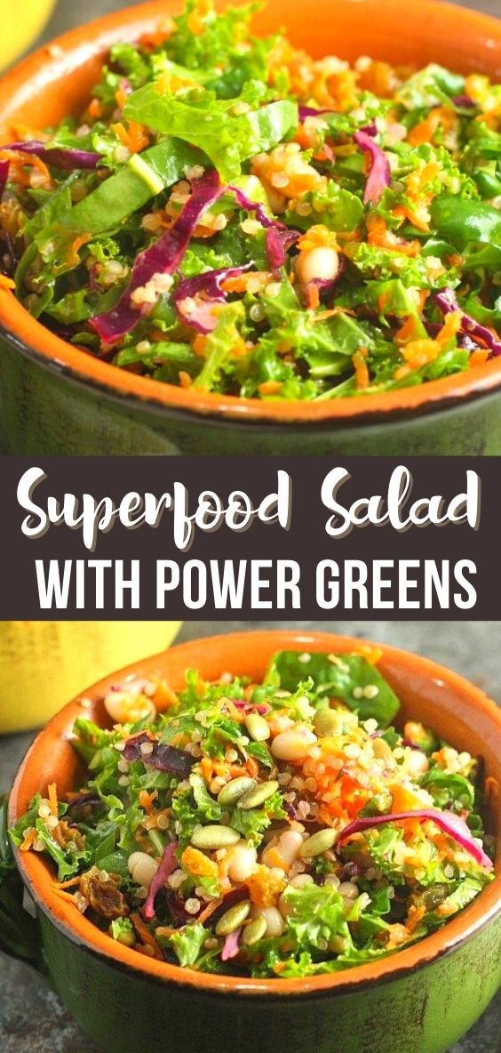 this superfood salad with power greens is the perfect side dish for any meal