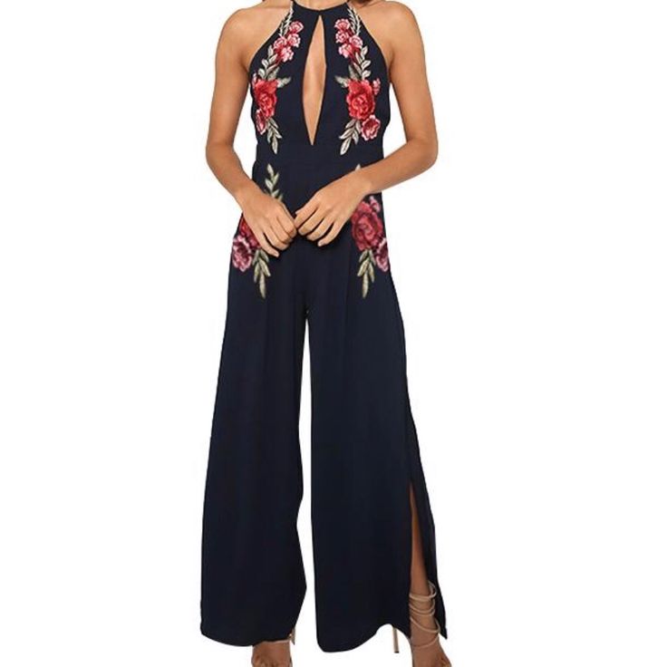 Super Cute Jumpsuit. Straps Cross In Back, Open Back, Back Zip Closure. Nwt. Size Indicated Is Large But It Is Tiny So I’m Listing As Xs. I Love It But Too Small For Me And I Normally Wear A Small. Floral Embroidered Jumpsuits And Rompers For Summer Parties, Summer Party Jumpsuits And Rompers With Floral Embroidery, Embroidered Fitted Sleeveless Jumpsuits And Rompers, Spring Embroidered Fitted Jumpsuits And Rompers, Embroidered Jumpsuits And Rompers For Summer Parties, Embroidered Fitted Jumpsuits And Rompers For Spring, Sleeveless Embroidered Jumpsuits And Rompers For Summer, Cute Jumpsuit, Split Legs