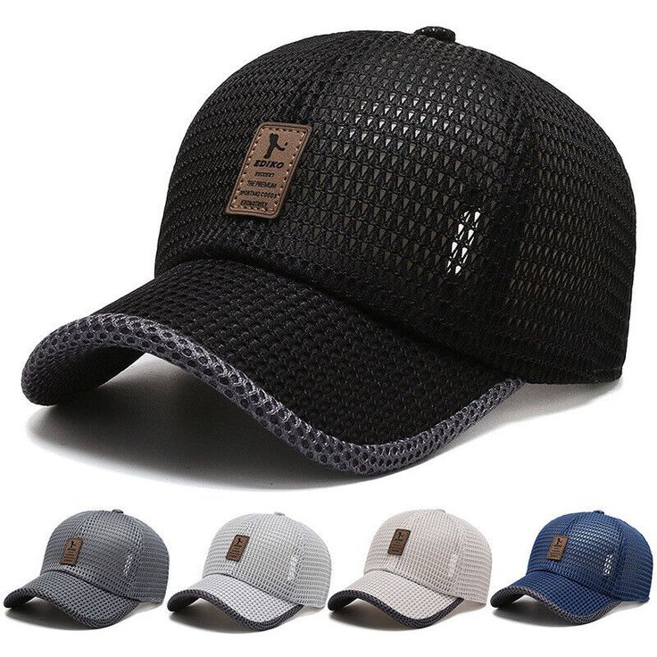 Summer Outdoor Casual Baseball Cap, Wessiny Caps, Mesh Breathable Baseball Cap Breathable cool: soft mesh panel, better ventilation to keep you dry and comfortable. Use large and durable mesh vents to avoid head heat. Adjustable & quick drying: Adjustable straps are flexible and long enough. They fit your head perfectly. Don't be too tight or loose. They can dry quickly. High quality fabric: It's comfortable and skin-friendly. In summer, when it is easy to sweat, it does not cause scalp discomfo Outfits Hombre, Running Hats, Snapback Caps, Mesh Design, Outdoor Woman, Summer Hats, Baseball Caps, Moda Casual, Sun Hats