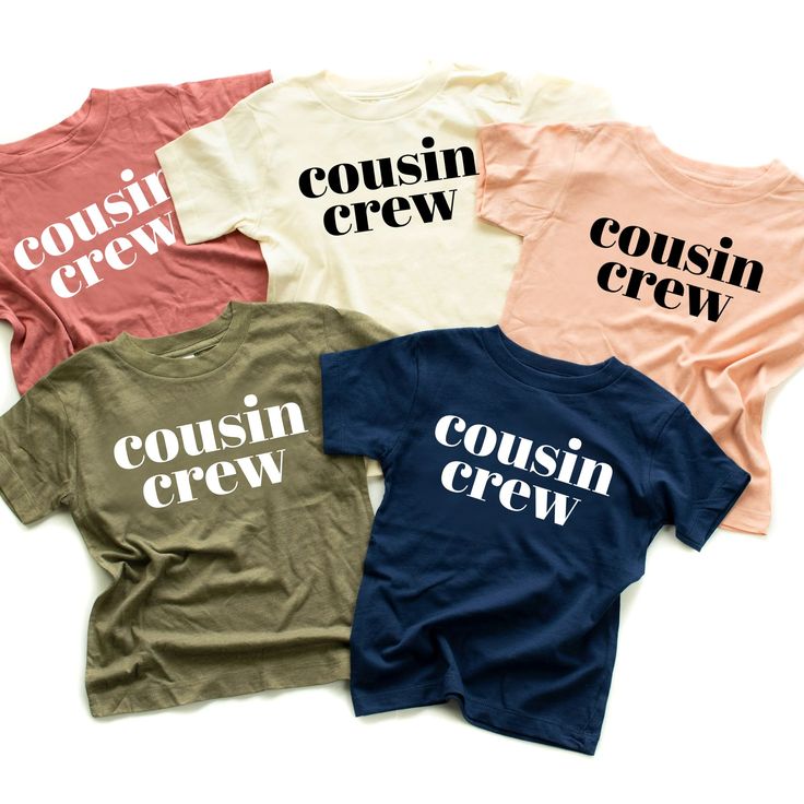 Unisex cousin shirts for the whole crew! Cousins Vacation Shirts, Cousin Outfits Matching, Cousins Crew Shirts, Cousin Crew Tshirts, Cousin T Shirt Ideas, Casual Unisex T-shirt For Family, Casual Crew Cotton Shirt, Casual Crew Neck Cotton Shirt, Casual Cotton Crew Shirt