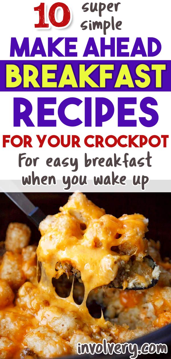 the words 10 simple make - ahead breakfast recipes for your crockpot