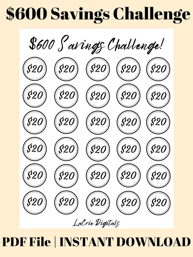 the $ 500 savings challenge is shown in black and white, with numbers on it