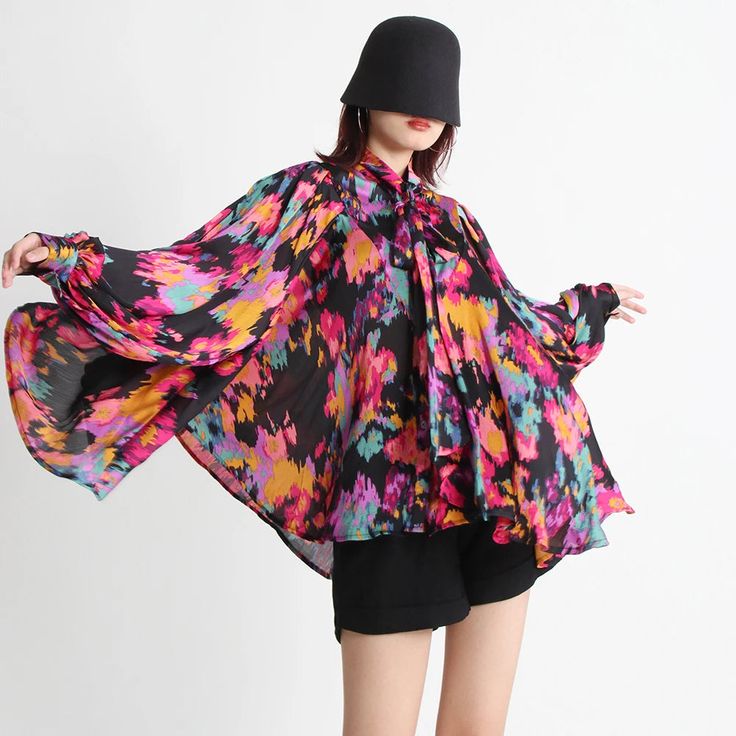 SIZE Shoulder:34cm Bust:160cm Waist:214cm Sleeve length:63cm Length:72cm Note: 1 inch = 2.54 cm, 1 cm = 0.39 inch note: measurement by hands allow 2-4cm errors which is normal Chic Multicolor Printed Blouse, Summer Multicolor Long Sleeve Blouse, Spring Beach Blouse With Abstract Print, Spring Multicolor Print Long Sleeve Blouse, Spring Long-sleeve Multicolor Print Blouse, Casual Blouse With Unique Print, Multicolor Fashion Print Top For Fall, Chic Multicolor Long Sleeve Blouse, Multicolor Abstract Print Long Sleeve Blouse