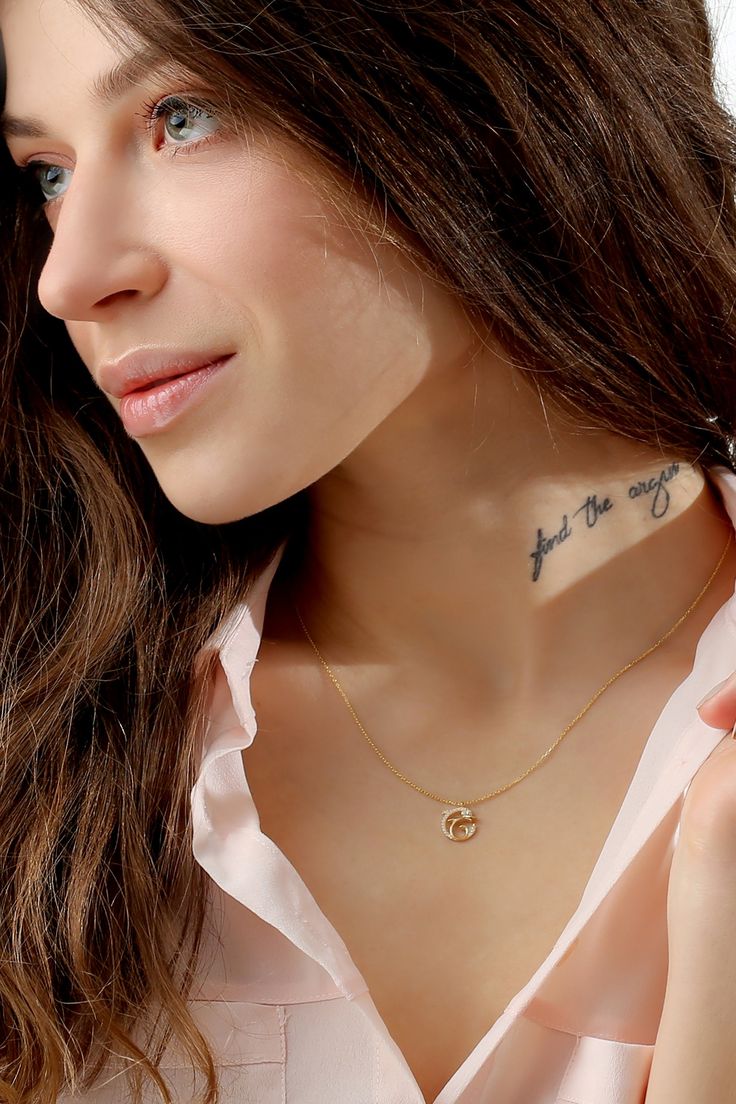 14k 18k 10k Gold Diamond Dolphin Necklace Pendant, Minimalist Gold Animal Necklace, Dolphin Best Friend Necklace Great Gift Idea for Her The dolphin represents harmony and balance. FEATURES * Solid Gold (real gold, not gold plated or gold filled material) * Gold Karat: 10K (417) - 14K (585) - 18K (750) (optional) * Pendant Height: 0.43 Inches (1.08 cm) * Pendant Width: 0.41 Inches (1.03 cm) * Available Gold Color: Yellow gold, rose gold and white gold (optional) * Diamond weight: 0.087 ct * Diam 14k Yellow Gold Initial Necklace With Clavicle Chain, Dainty Initial Necklace For Formal Occasions, Minimalist Diamond Initial Necklace, Gold Diamond Name Necklace, Delicate Yellow Gold Name Necklace, Personalized Dainty Diamond Necklace, Yellow Gold Initial Necklace - Gift For Her, Dainty Diamond Name Necklace, 14k Gold Name Necklace Fine Jewelry