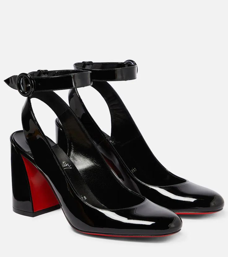 Christian Louboutin - Miss Sab slingback leather pumps | Mytheresa Louboutin Online, Dr Shoes, Heeled Pumps, Short Heels, Aesthetic Shoes, Comfortable Heels, Pretty Shoes, Dream Shoes, Ankle Straps