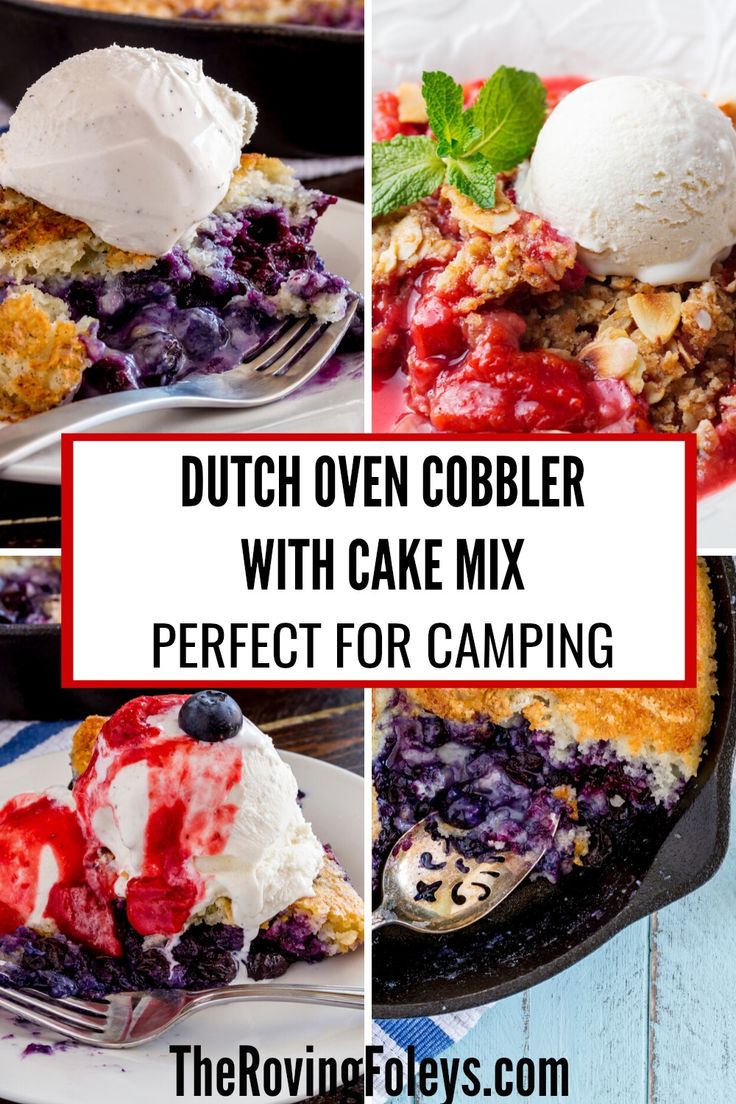 dutch oven cobbler with cake mix perfect for camping