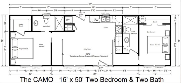 a floor plan for a two bedroom and bath house with the measurements shown below it