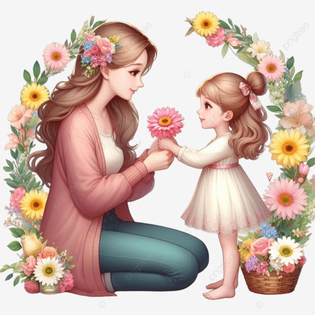 Daughters Day Images, Mom With Daughter, Mother And Daughter Drawing, Happy Daughters Day, Mothers Day Cartoon, Photo Bebe, Happy Mom Day, I Miss My Mom, Happy Mothers Day Mom