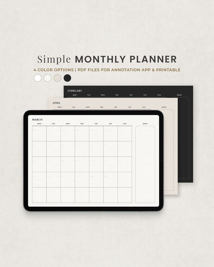 Monthly Planner With Notes, Undated Monthly Calendar Template for Goodnotes Ipad, Landscape Simple Planner Printable PDF plannerpdf #ipadplannertemplate #smartphoneplanner. Planner Template Landscape, Ipad Planner Template Free, Planner Monthly Layout, Undated Monthly Calendar, Bullet Journel, Undated Monthly Planner, Monthly Planner Template, Planner Writing, Calendar Layout