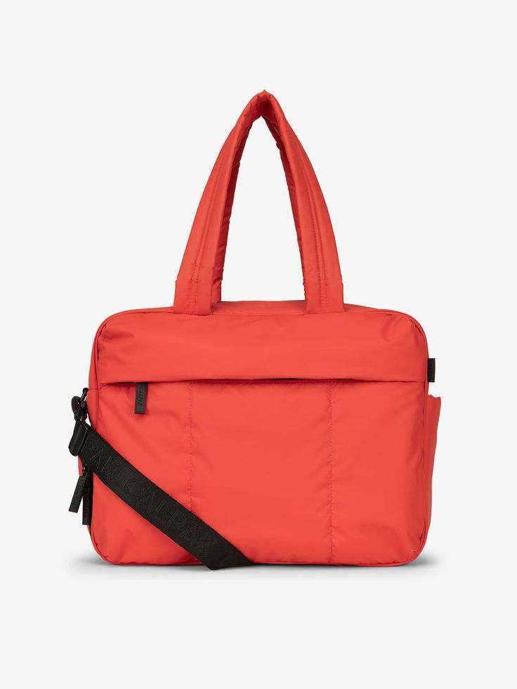 CALPAK Luka Duffel bag in rouge; DSM1901-ROUGE Functional Weekender Bag With Pockets For On-the-go, Sporty Nylon Travel Bag For On-the-go, Sporty Large Capacity Luggage For On-the-go, Large Capacity Sporty Luggage, Functional Tote Weekender Bag, Versatile Gym Bag With Functional Pockets For Everyday Use, Sporty Travel Tote Luggage, Sporty Tote Diaper Bag For On-the-go, Sporty Rectangular Travel Bag For Everyday Use