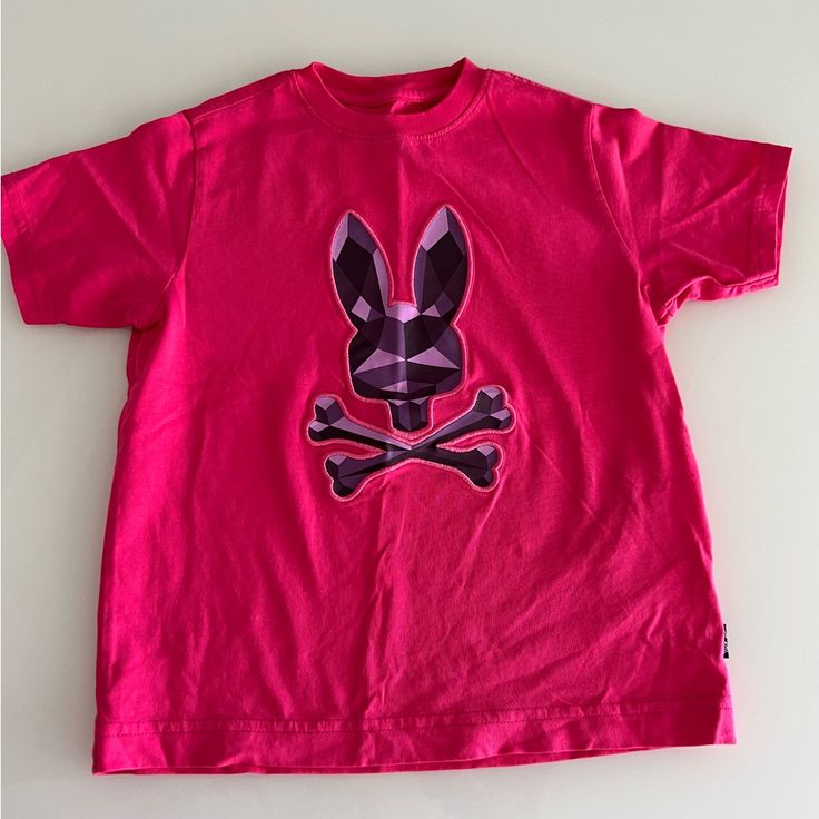 New Without Tags- Never Worn- Bright Pink Pysco Bunny T-Shirt, Super Soft. Unisex Short Sleeve T-shirt For Playwear, Red Cartoon Print Tops For Playwear, Trendy Short Sleeve T-shirt For Playwear, Pink Graphic T-shirt For Playwear, Red Graphic Print T-shirt For Playwear, Pink Graphic Print T-shirt For Playwear, Pink Cartoon Print T-shirt For Playwear, Trendy Graphic Print T-shirt For Playwear, Playful Pink T-shirt For Playwear