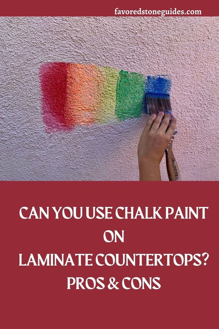 someone is painting the wall with rainbow colors and text that reads can you use chalk paint on laminate countertops? pros & cons