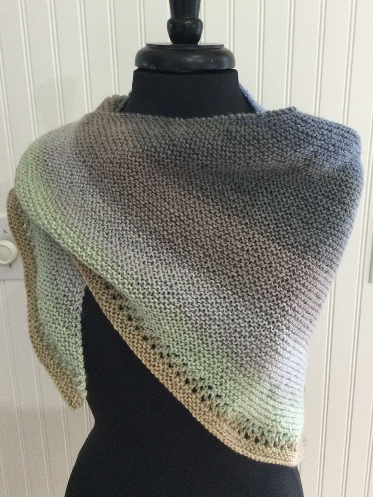 Triangle scarf made of acrylic yarn.  42" x20" Knit Ideas, Triangle Scarf, Shawls And Wraps, Acrylic Yarn, Scarf Accessory, Shawl, Yarn, United States, Knitting