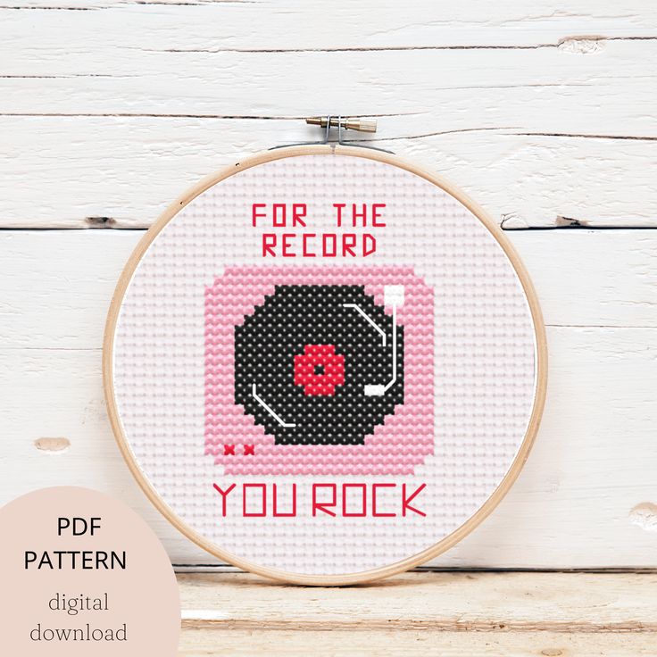 a cross stitch pattern with the words for the record you rock