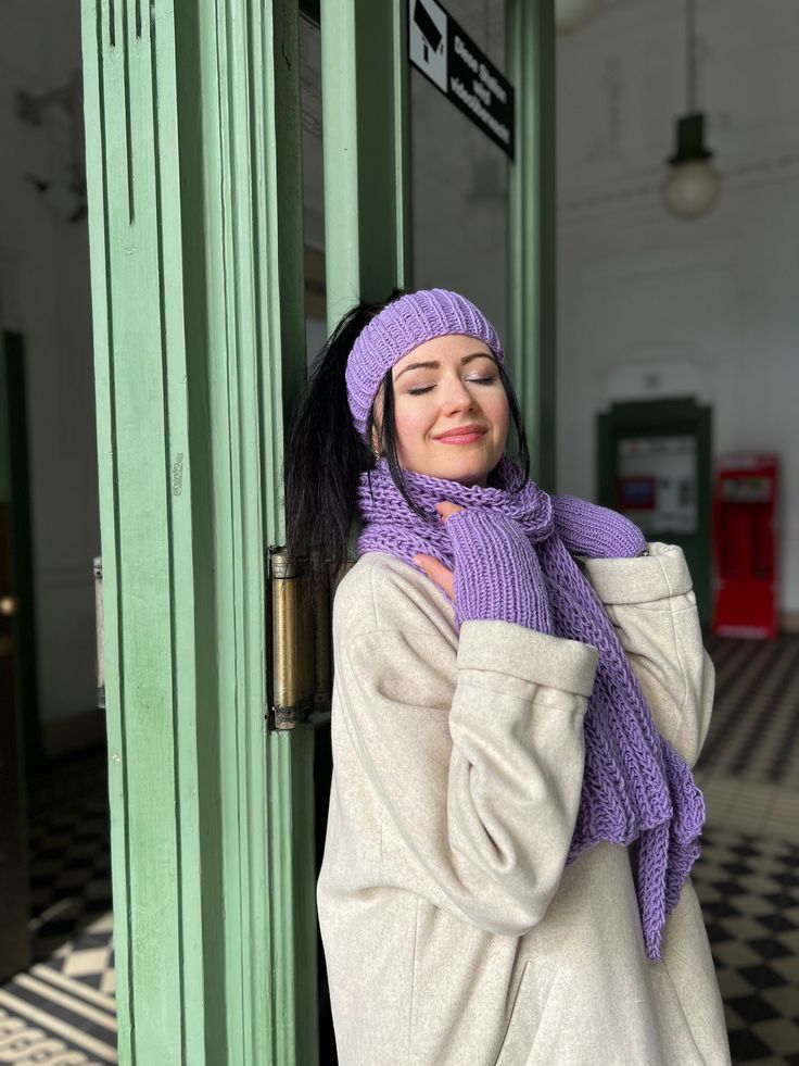 Lavander Scarf and Headband Set, Fingerless Glovess, Handknit Scarf, Knit Wool Headband, Long Wool Scarf, Spring Headband, - Etsy One Size Purple Winter Scarves, Purple Knitted Winter Scarves, Handknit Scarf, Wool Headband, Spring Headband, Scarf Knit, Headband Set, Hand Knit Scarf, Wool Scarf