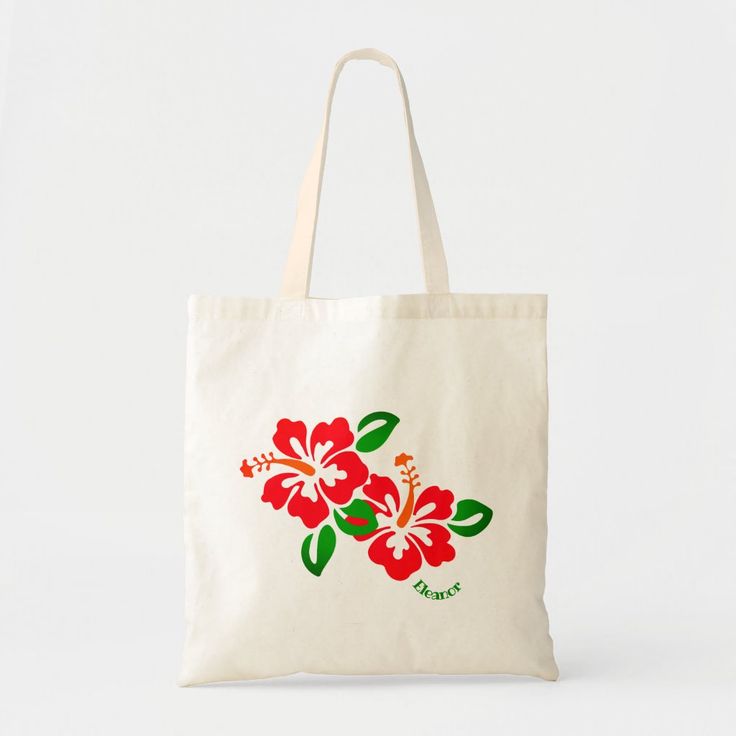 Exotic, Stylized Hibiscus Flowers & leaves Tote Bag Color: Natural. Gender: unisex. Age Group: adult. Tote Bag Painting Ideas Flowers, Hibiscus Flower Tote Bag, Hawaiian Tote Bag, Hibiscus Tote Bag, Reusable Bags Design, Tote Bad, Decorated Tote Bags, Diy Tote Bag Design, Painted Canvas Bags