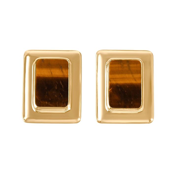 Inspired by the bold style of the 90's, the Charlotte earrings from our Heirlooms collection reimagine vintage elegance for the modern era. These refined statement earrings seamlessly blend past and present, making them the perfect addition to any capsule wardrobe.  18k Gold Vermeil, Tiger Eye Handcrafted Original La Côte Club design with branded stamp For pierced ears Lightweight Hypoallergenic Drop Height: 1. 34” | 34 mm  Please note: Natural gemstones may vary in color. Each stone is meticulo Brown Tiger Eye, Brown Earrings, Tiger Eye Jewelry, 90s Era, June Birthstone Jewelry, Vintage Elegance, Gifts For New Mums, Pearl Jewellery Earrings, Jewelry Ring Box