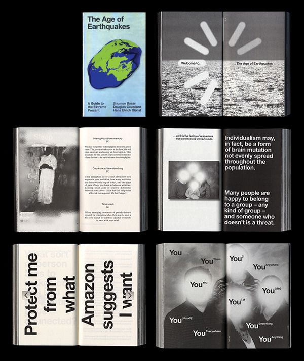 four different brochures are shown in black and white, with the same image on them